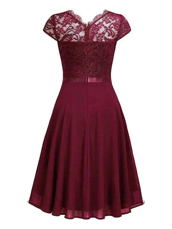 1940s-ruffles-lace-floral-solid-dress