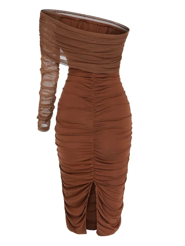 1960s-solid-mesh-pleated-hip-dress