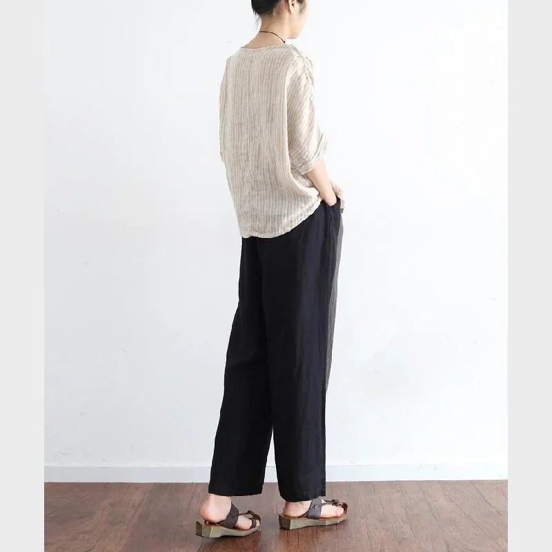 2021-black-stylish-patchwork-pants-oversize-linen-wide-leg-pants