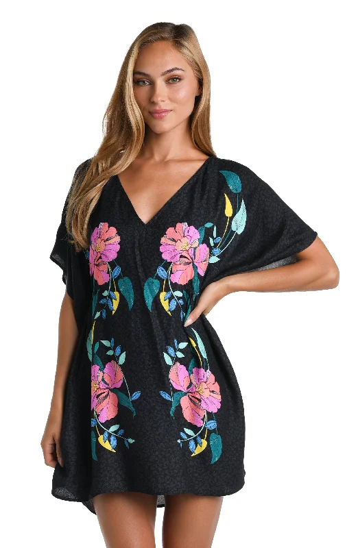 Sunshine 79 Cascade Blooms V-Neck Caftan