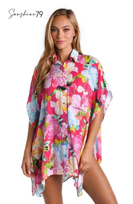 Sunshine 79 Expressive Garden Resort Shirt Cover Up