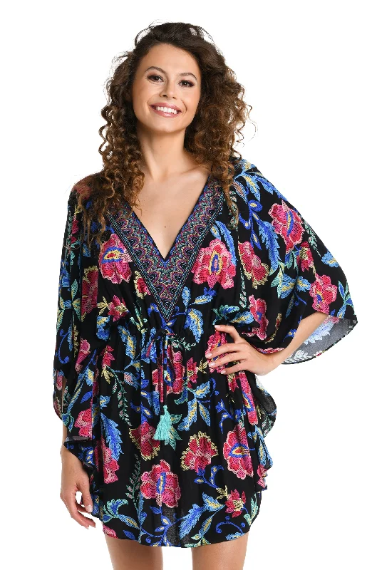 Midnight Magic V-Neck Caftan Cover Up