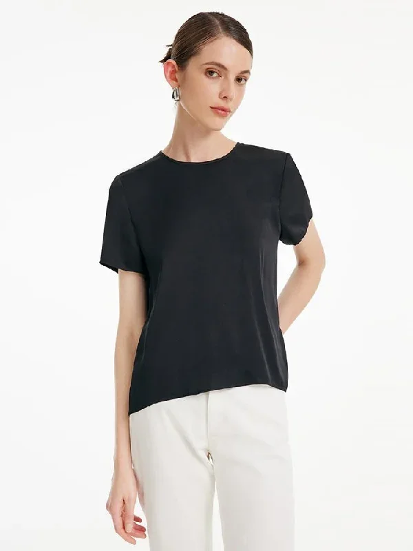 22 Momme Silk Short Sleeve Woven T-shirt