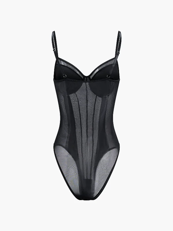 adjustable-strap-mesh-corset-bodysuit