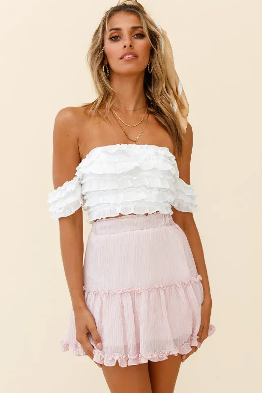 alexi-mini-skirt-frill-trim-crepe-texture-baby-pink