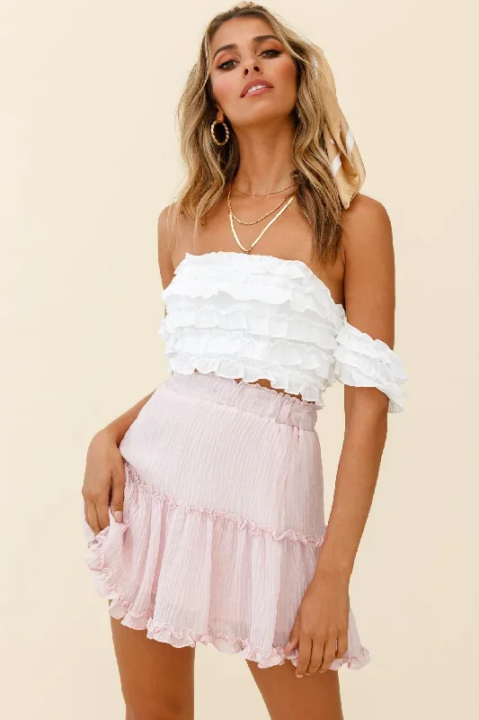 alexi-mini-skirt-frill-trim-crepe-texture-baby-pink