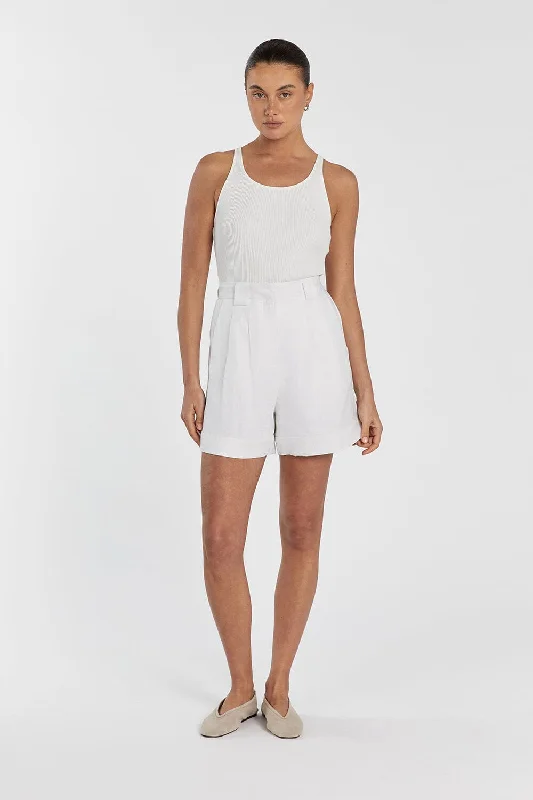 ALONDRA WHITE LINEN SHORT