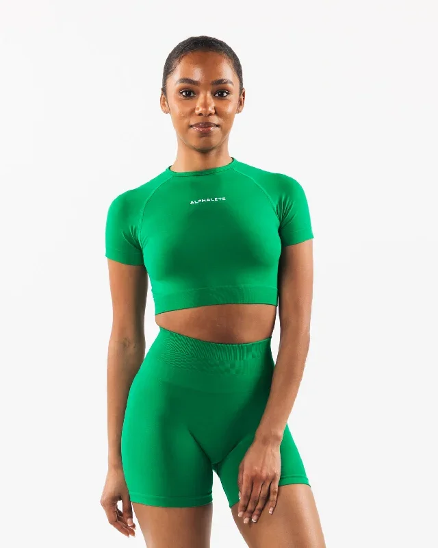 Amplify SS Crop - Emerald Green