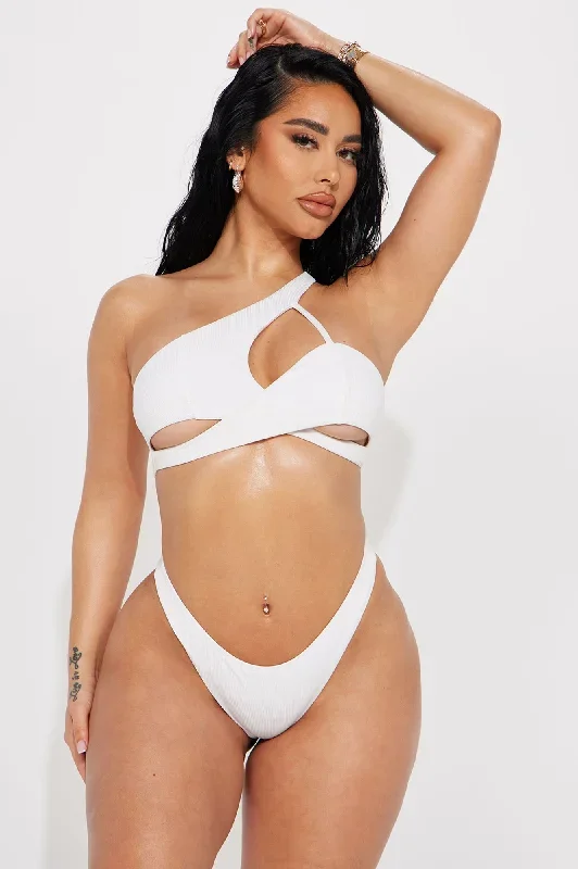 Aria Asymmetrical 2 Piece Bikini - White