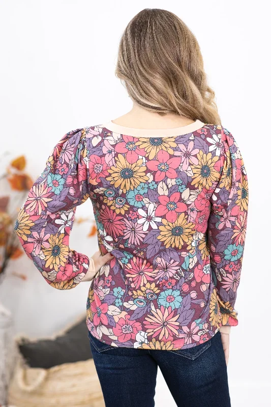 berry-multicolor-floral-print-puff-sleeve-top