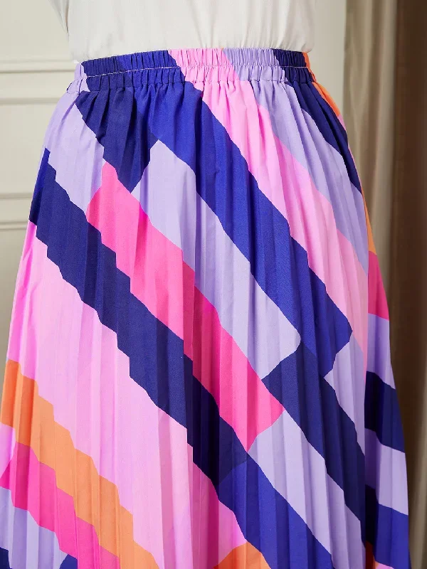 biz-sk5221mu-berrylush-bizwear-women-multicolour-colourblock-printed-elastic-high-rise-waist-straight-hem-pleated-a-line-midi-skirt