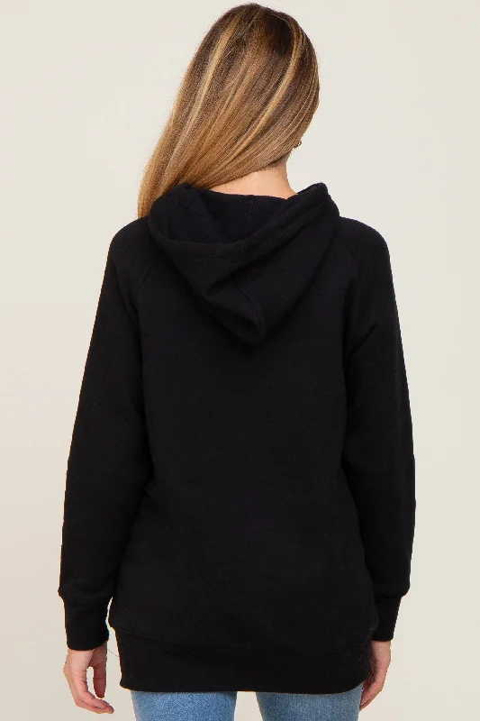 black-fleece-front-pocket-maternity-hoodie