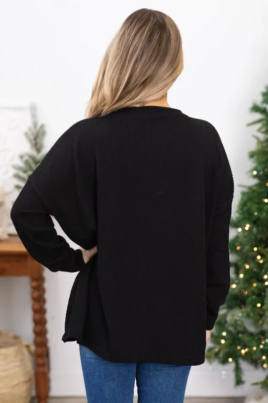 black-ribbed-round-neck-top