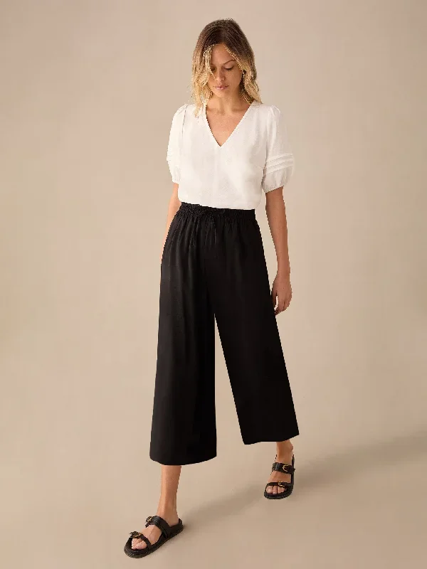 Black Wide Leg Culottes