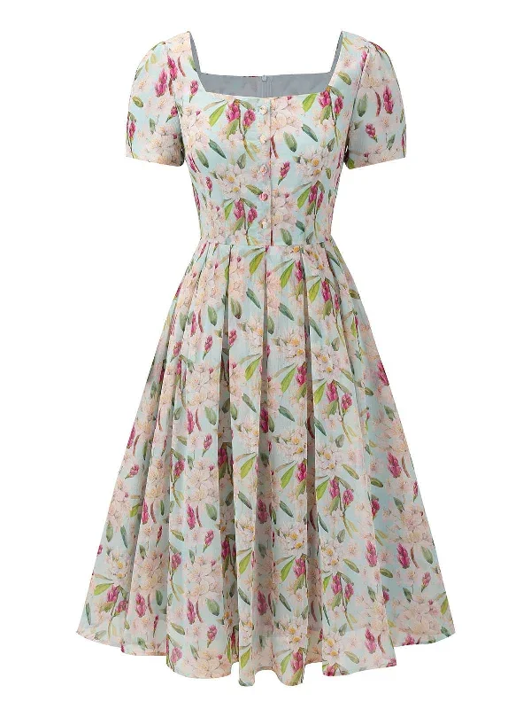 blue-1950s-square-collar-floral-dress