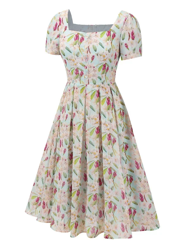 blue-1950s-square-collar-floral-dress