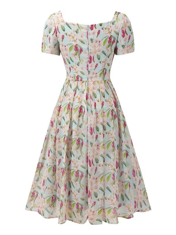 blue-1950s-square-collar-floral-dress