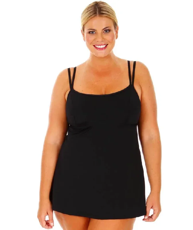 Capriosca Chlorine Resistant Swim Dress - Black