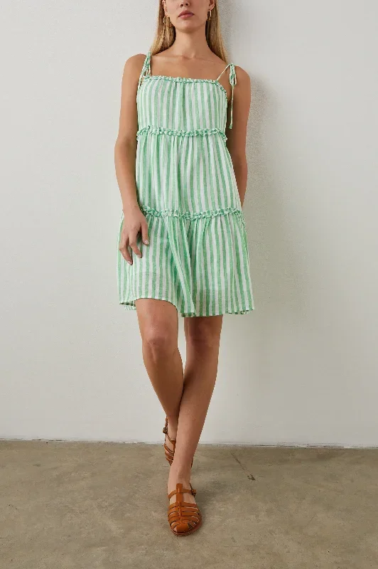 CARALYN DRESS - CAYMAN GREEN STRIPE