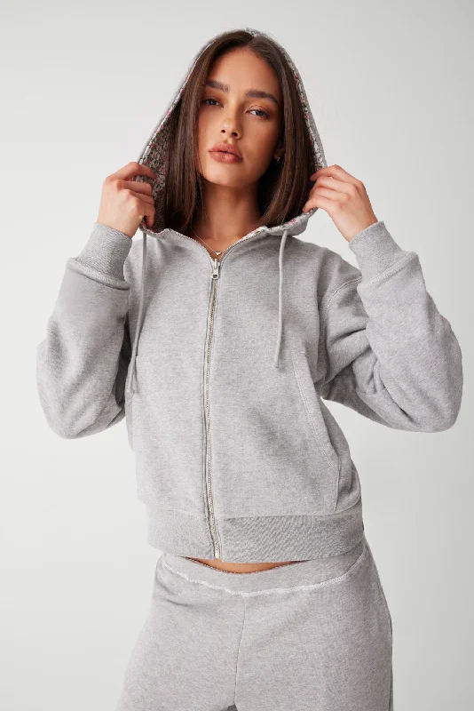 Casper Zip Up Hoodie - Heather Grey / Baby Blanket