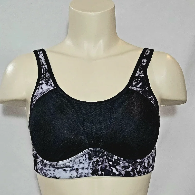 Champion N9630 High Support Duo Dry Wire Free Convertible Sports Bra 34C Black & Gray Multi