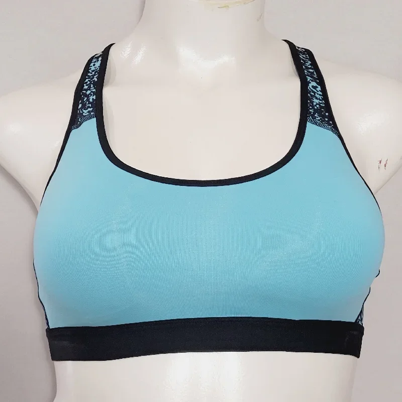 Champion N9678 Power Core Compression Padded Racerback Sports Bra XL X-LARGE Aqua & Black