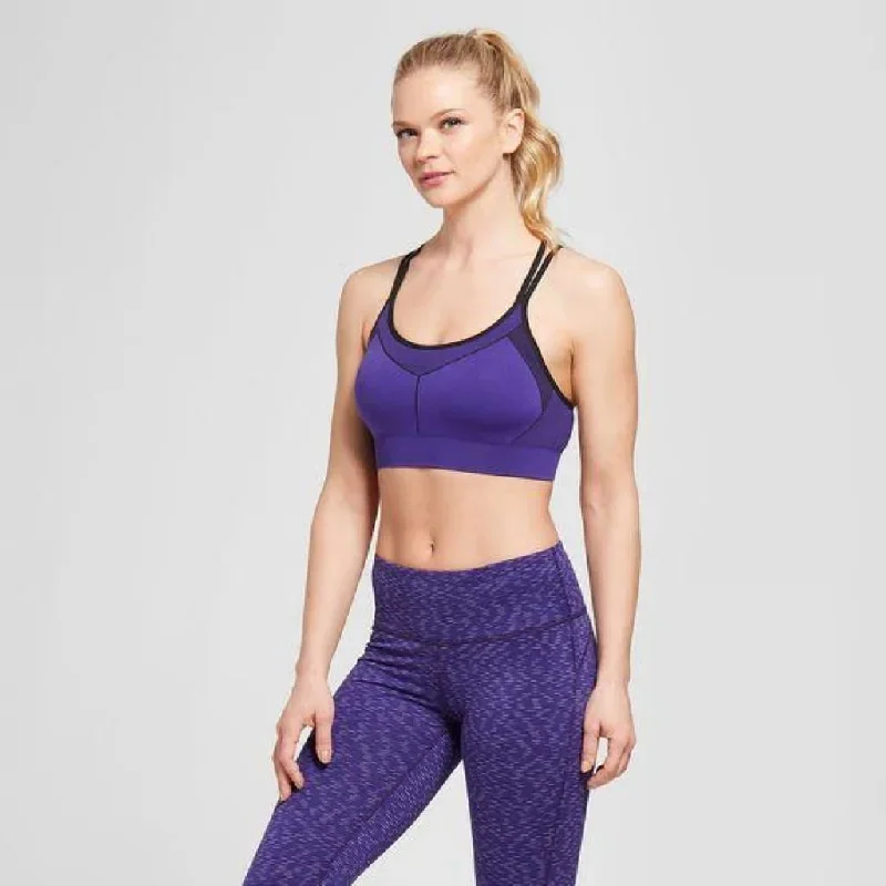 champion-n9753-seamless-strappy-cami-sports-bra-x-small-violet-nwt