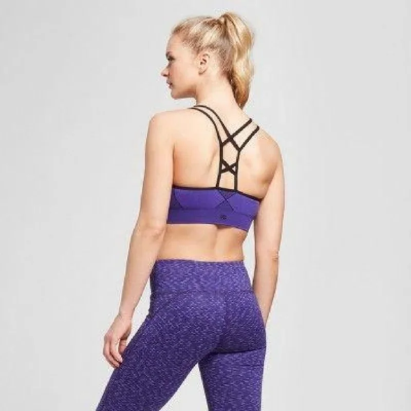 champion-n9753-seamless-strappy-cami-sports-bra-x-small-violet-nwt