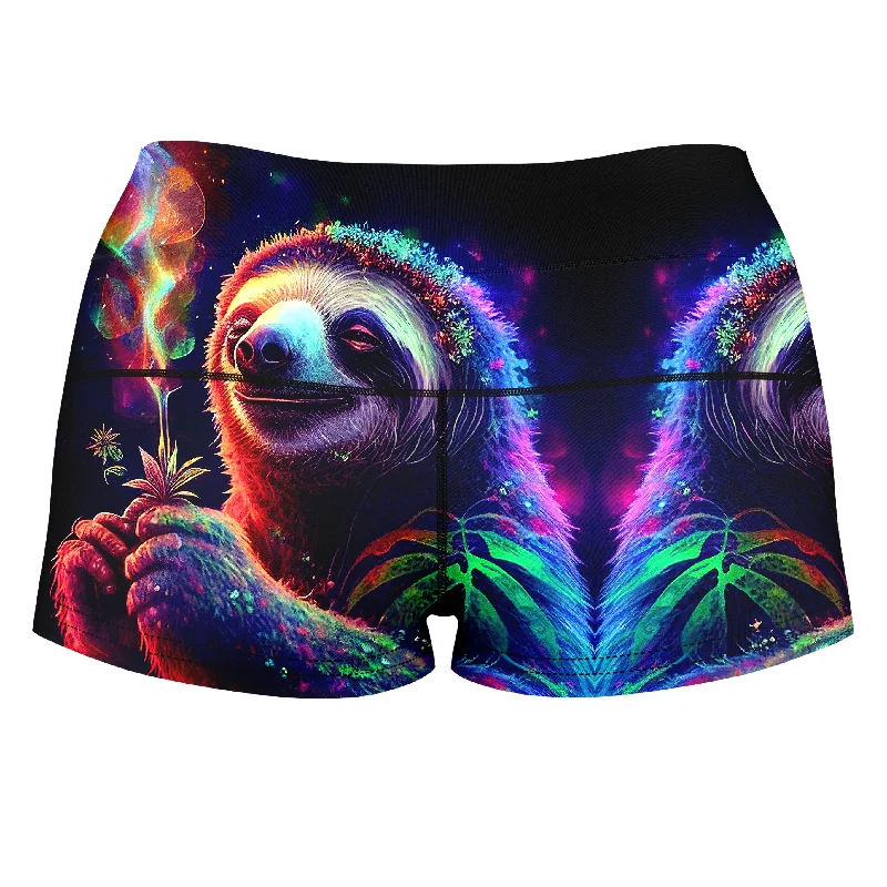 chill-sloth-high-waisted-womens-shorts