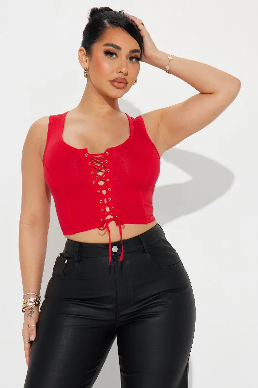 City Girl Crop Top - Red