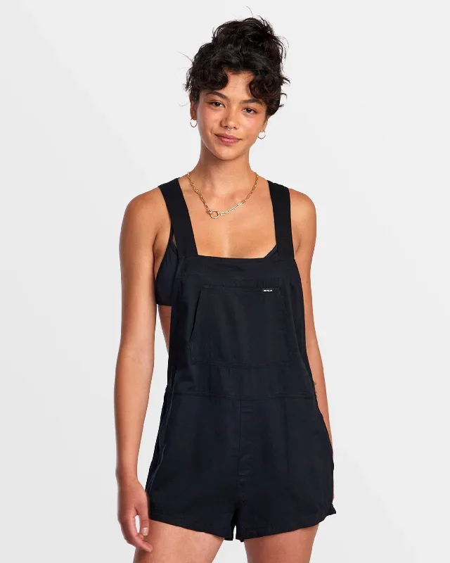 Cleared Beach Coverup Romper - RVCA Black