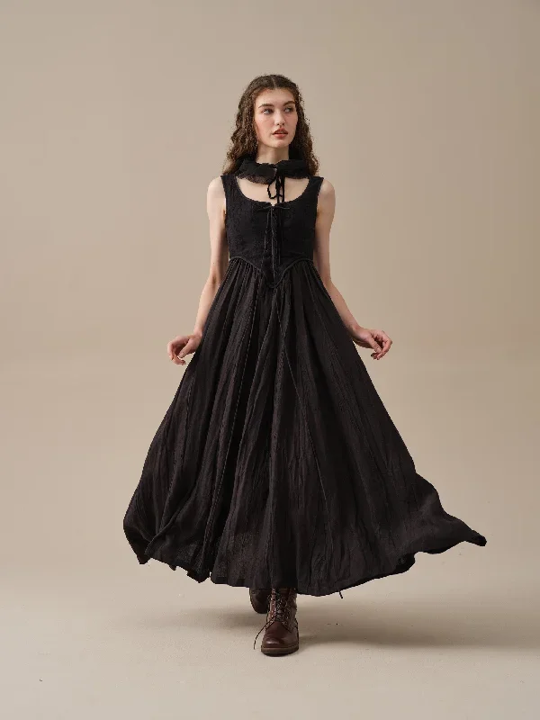 corset-linen-dress-in-black-midi-dress-lace-up-dress-cocktail-dress-party-dress-linennaive