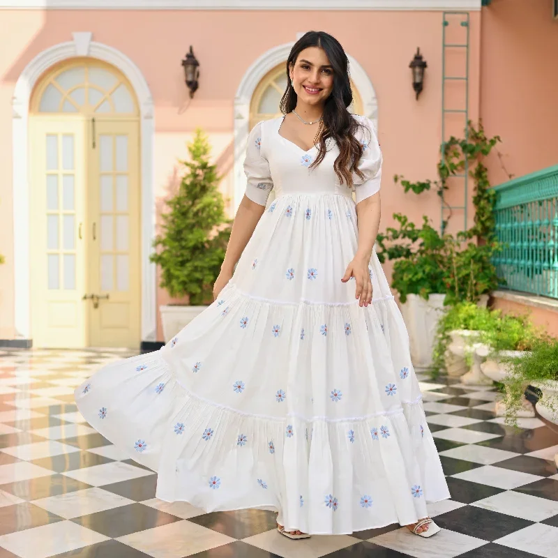 Bunaai Dandelion Cotton Embroidered Dress