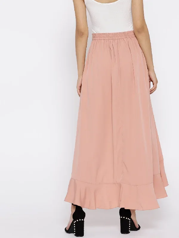 dusty-pink-solid-ruffled-maxi-skirt-with-attached-trousers