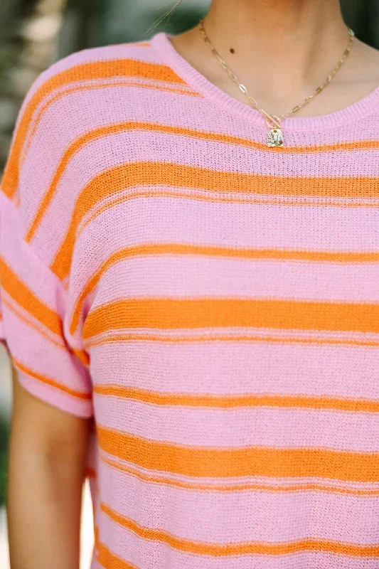 easy-living-pink-striped-short-sleeve-sweater