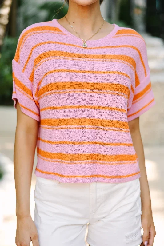 easy-living-pink-striped-short-sleeve-sweater