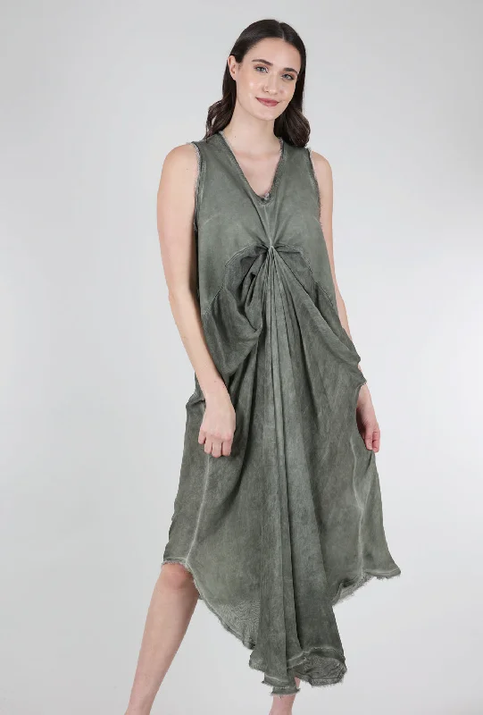 Empire Drape Dress, Olive