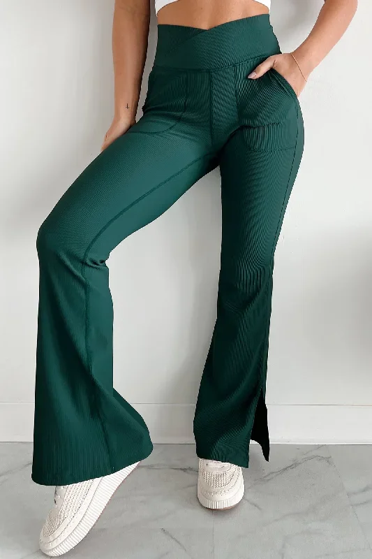 fierce-competitor-cross-waist-flared-leggings-midnight-green