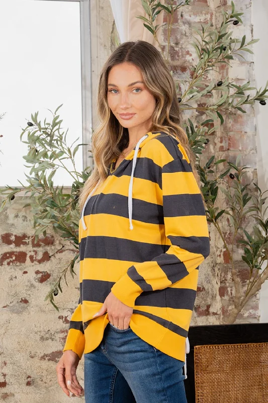 full-size-drawstring-striped-long-sleeve-hoodie