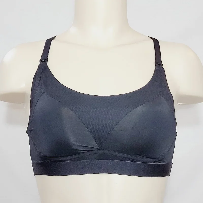 Gilligan O'Malley Wire Free Nursing Yoga Bra SMALL Black NWT