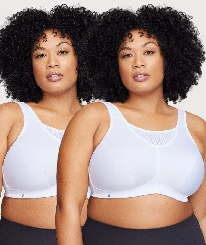 Glamorise No-Bounce Camisole Wire-Free Sports Bra 2 Pack - White