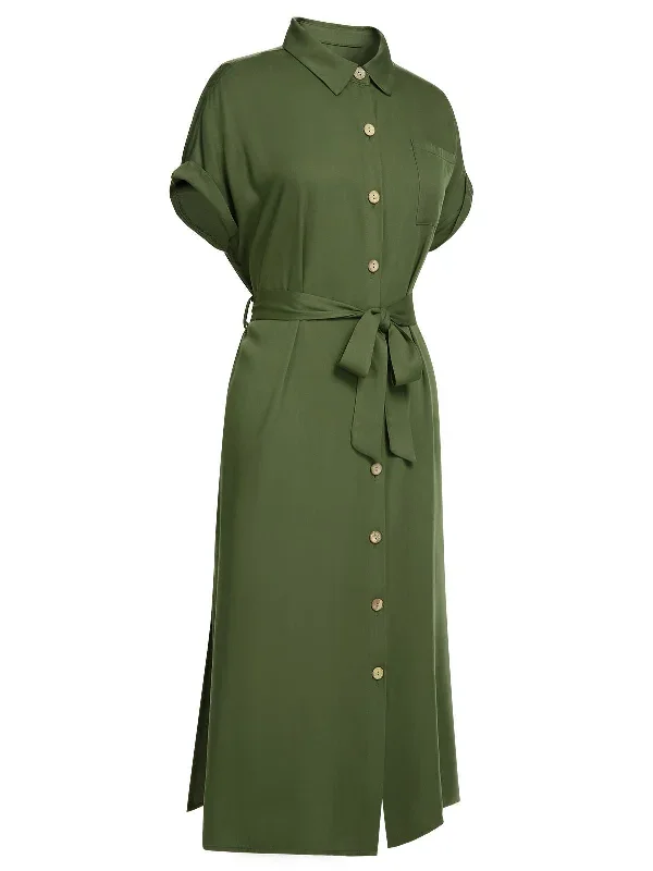 green-1940s-solid-belted-slit-dress