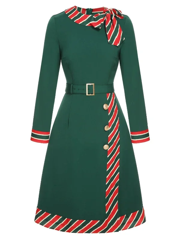 green-1940s-stripe-patchwork-dress-with-belt