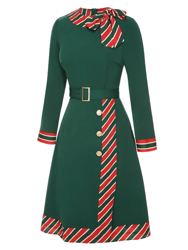 green-1940s-stripe-patchwork-dress-with-belt