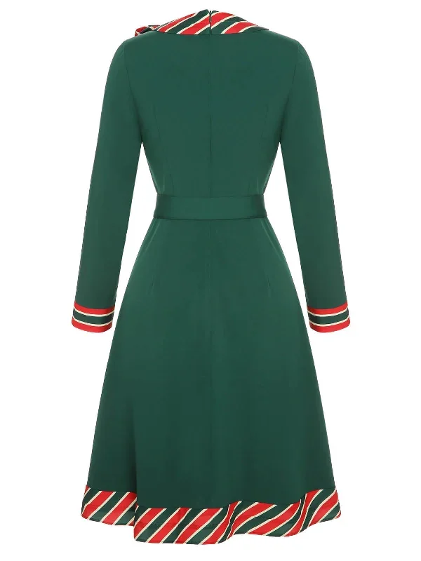 green-1940s-stripe-patchwork-dress-with-belt