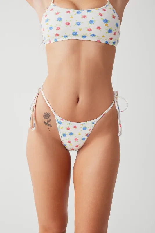 Hazel Floral Skimpy Bikini Bottom - Water Blossom