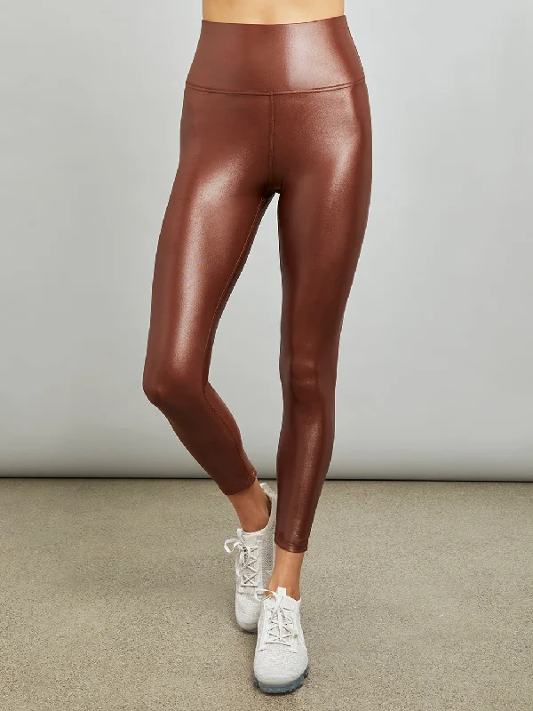 High Rise 7/8 Legging in Takara Shine - Cappuccino