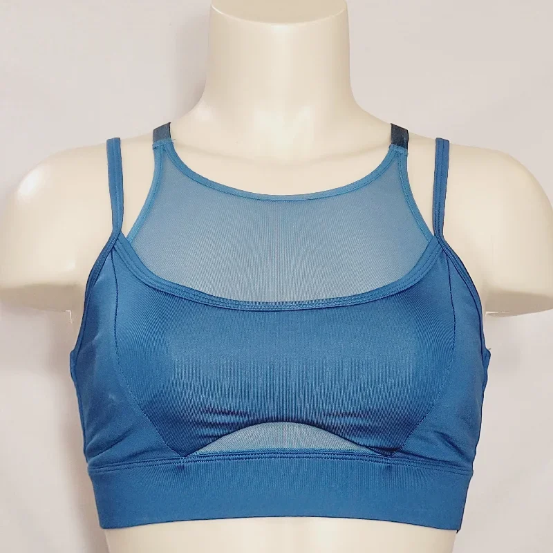 JoyLab Double Layer Mesh Sports Wire Free Sports Bra X-SMALL Ocean Blue NWT