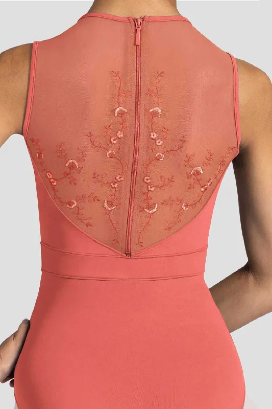 ladies-alyssa-floral-zip-back-leotard-peach