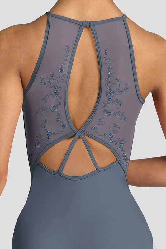 ladies-cassia-floral-halterneck-leotard-graphite-grey